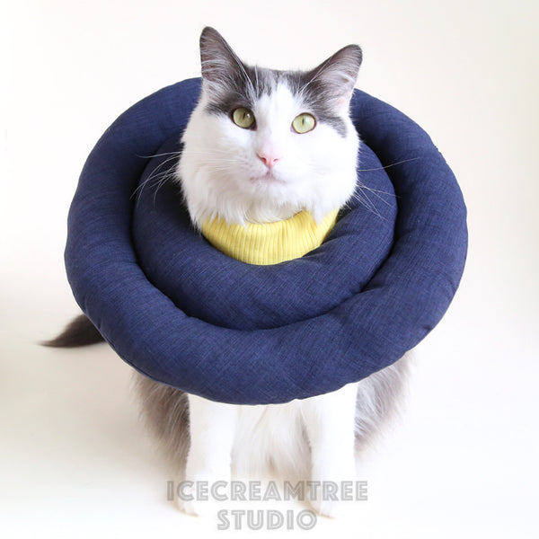 Navy Soft Comfy Cone - Hypoallergenic - Pet Recovery Collar