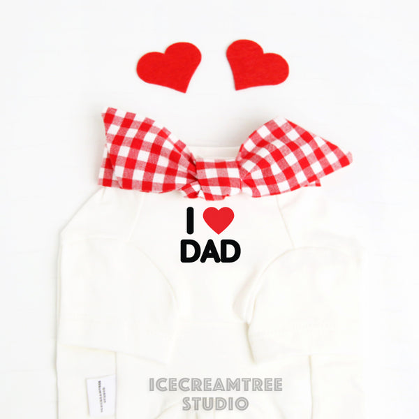 I Heart Dad Outfit Set - Pet Clothing