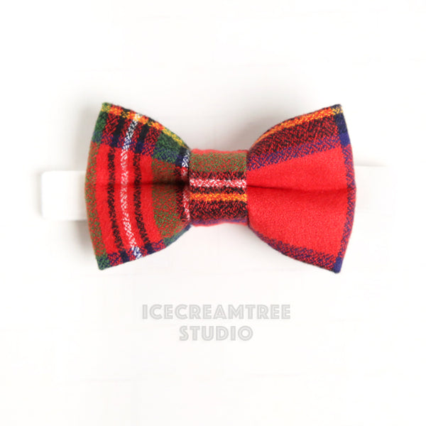 Red Green Plaid Bow Tie - Pet Bow Tie