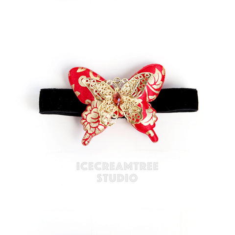 Korean Butterfly Headband - Elastic Pet Collar