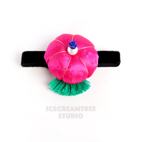 Korean Pumpkin Headband - Elastic Pet Collar