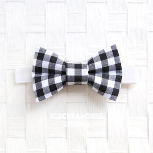 Black Gingham Check Bow Tie - Pet Bow Tie