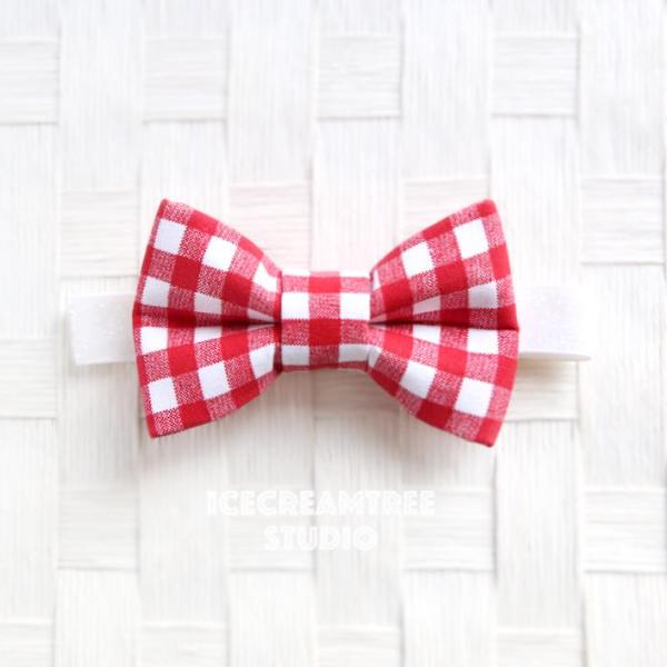 Red Gingham Check Bow Tie - Pet Bow Tie