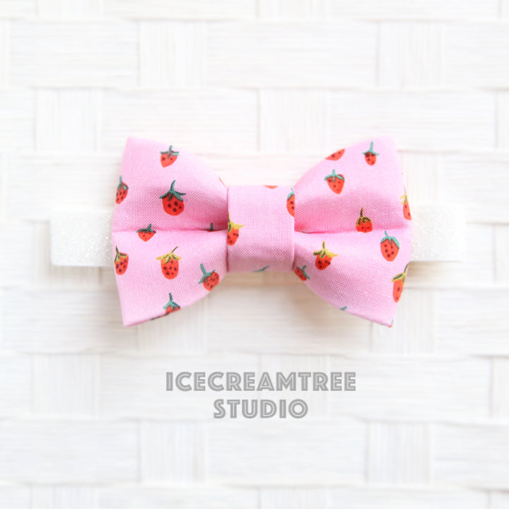 Pink Strawberry Bow Tie - Pet Bow Tie