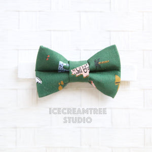 Forest Green Around the World Bow Tie - Pet Bow Tie