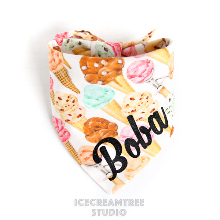 Ice Cream Bandana - Tie on Classic Pet Bandana Scarf