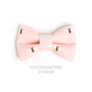 Pink Honey Bee Bow - Collar Slide on Bow