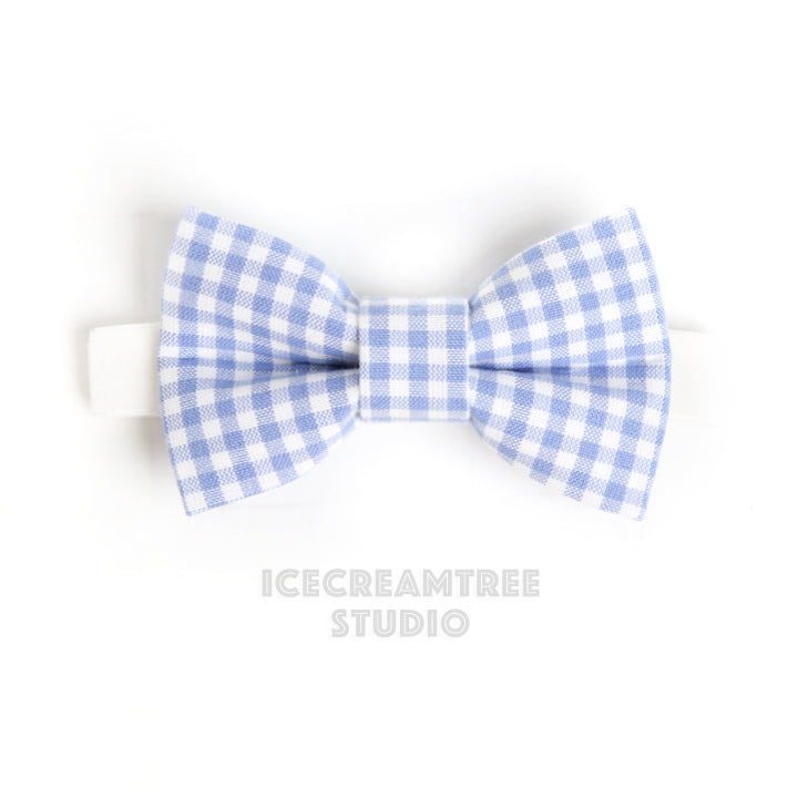 Periwinkle Gingham Check Bow Tie - Pet Bow Tie