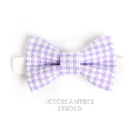 Lavender Gingham Check Bow Tie - Pet Bow Tie