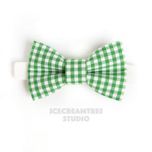Green Gingham Bow Tie - Pet Bow Tie