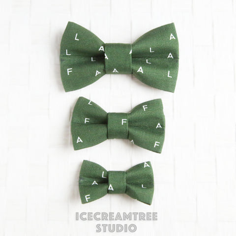 Pine Green FALALA Bow - Collar Slide on Bow