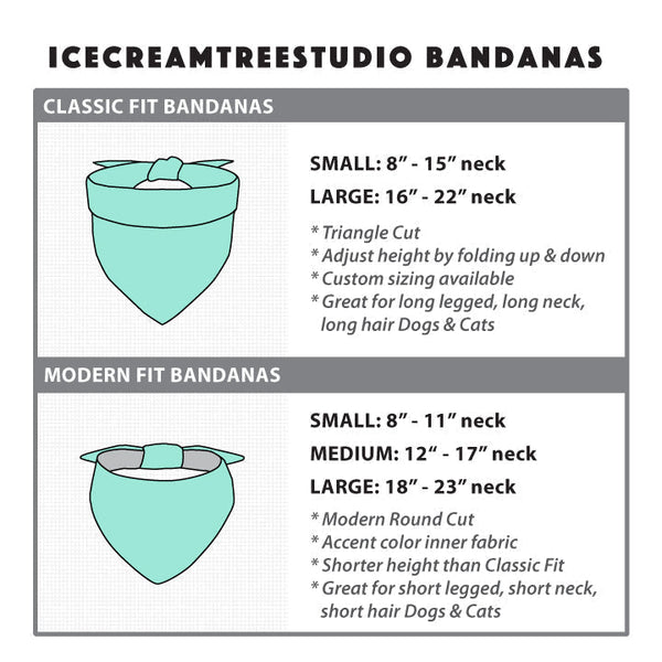 Custom Ice Cream Birthday Bandana - Tie on Classic Pet Bandana Scarf