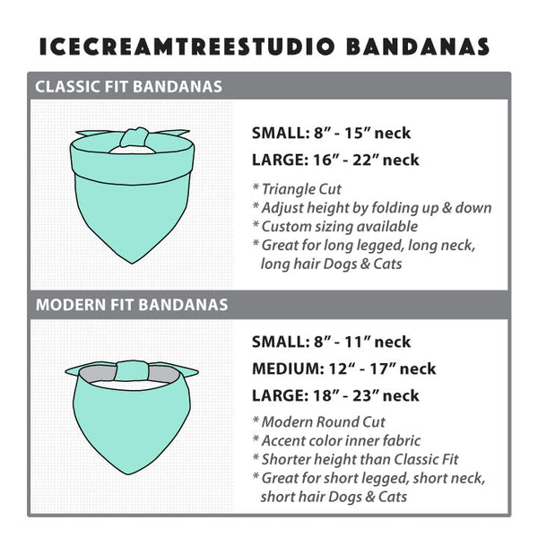 Ice Cream Bandana - Tie on Classic Pet Bandana Scarf