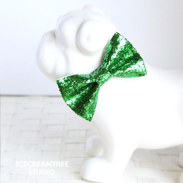 Sparkle Glitter Green Bow Tie - Pet Bow Tie