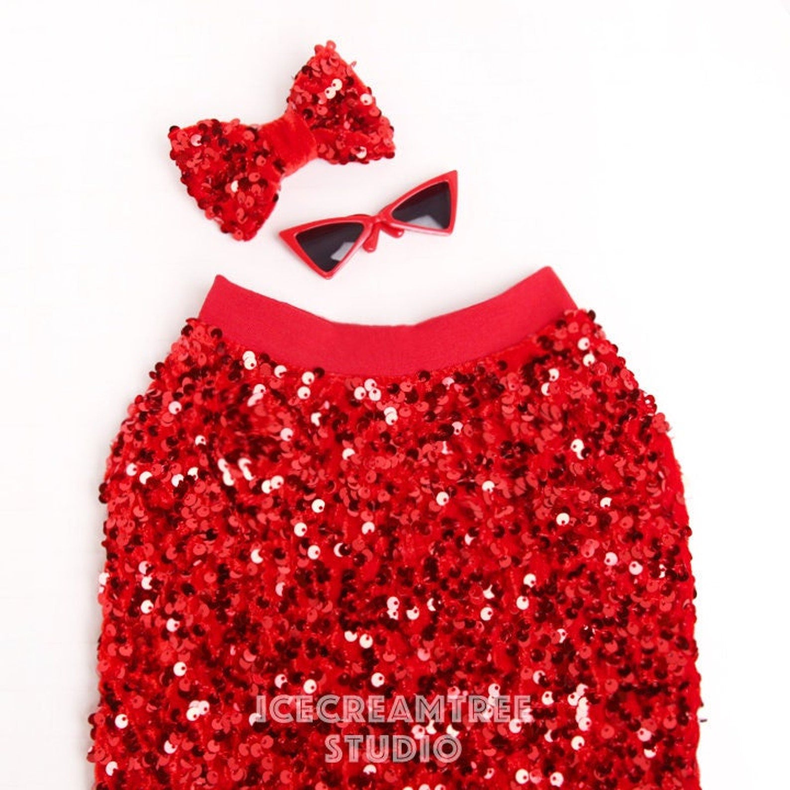 red sequin holiday tops