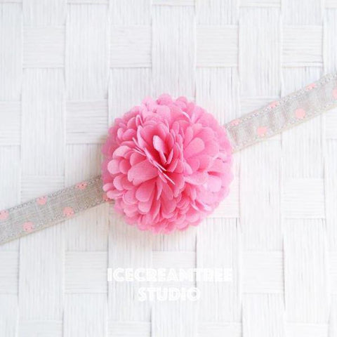 PomPom Pink Sorbet Bloom Collar Slide On - Small Flower Collar Accessory