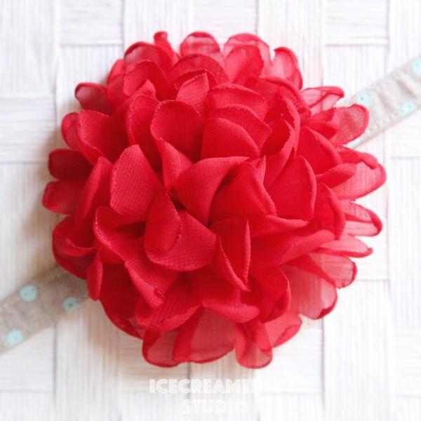 Giant Red Bloom Collar Slide On - Large Flower Collar Accessory