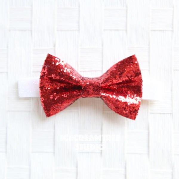 Red Sparkle Bows for Stuffed Animals