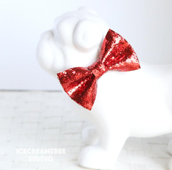 Sparkle Glitter Red Bow Tie - Pet Bow Tie