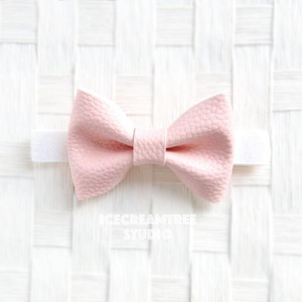 Faux Leather Pink Bow Tie - Pet Bow Tie